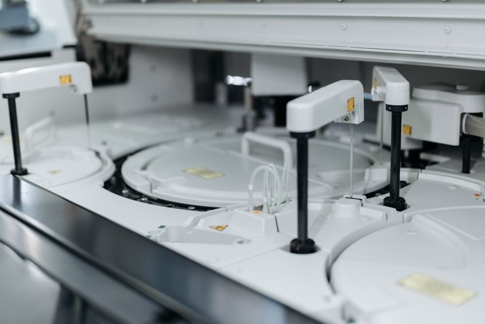 Pharmaceutical laboratory equipment used in blood storage