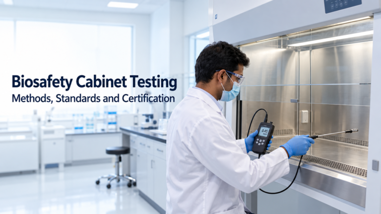 Biosafety cabinet testing checks airflow, HEPA filter integrity and containment to protect the operator, product and environment. Learn the methods and process.