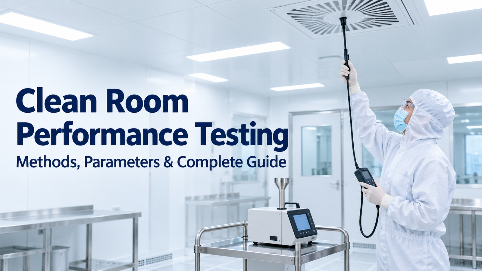 Clean room performance testing measures particle counts, airflow, pressure and recovery against ISO 14644. Learn the methods, parameters and process.