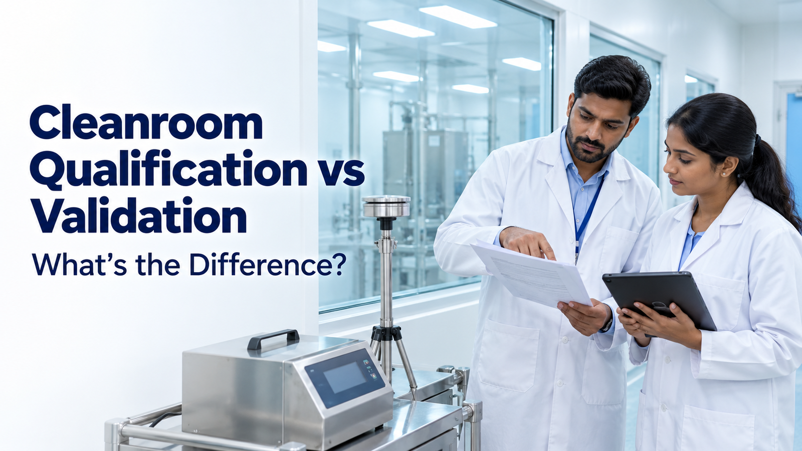 Cleanroom qualification vs validation explained simply: qualification proves a new room once; validation re-confirms it on a schedule. See which you need.