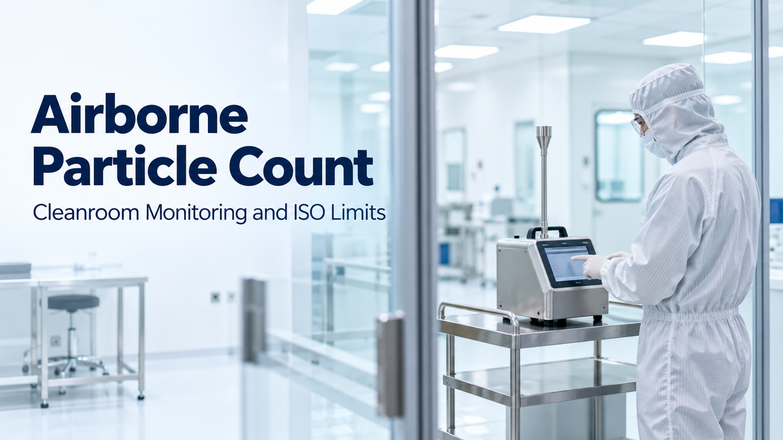 Airborne particle count monitoring tracks particle levels in a cleanroom over time, keeping it within ISO 14644 limits between formal tests.