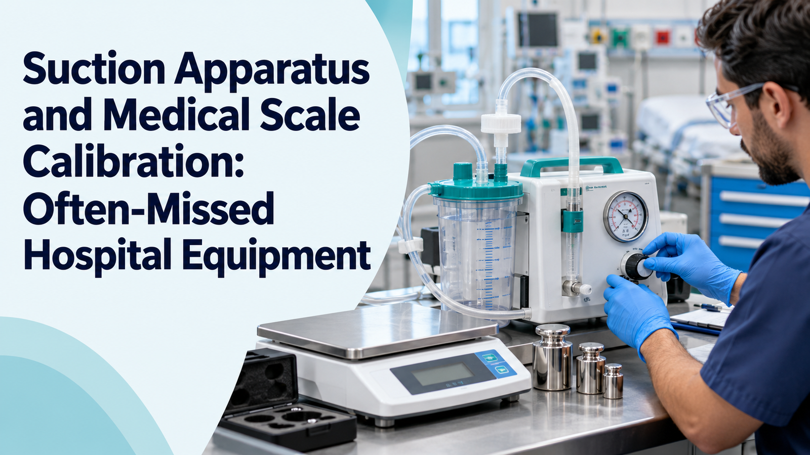 Medical scale calibration services using traceable standard weights on a hospital scale